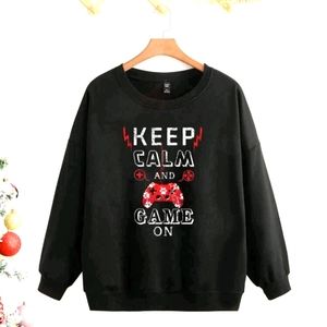LAST CHANCE THIS $$$ PLus Womens'  Keep Calm and Game On Sweatshirt sz.3X